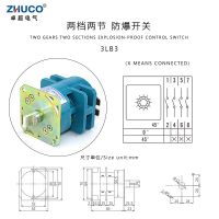 ‘；【=- ZHUCO 3LB3-25 25A 660V Two Positon Two Pole 8 Terminal Screws Explosion-Proof Rotary Electric Changeover Cam Control Switch