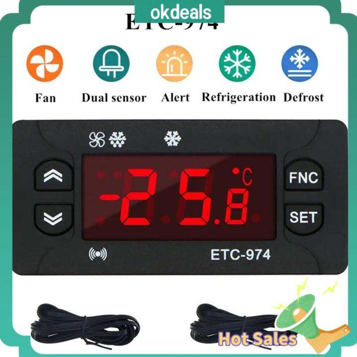 OKDEALS Mini NTC Dual sensor Refrigerator Digital Temperature