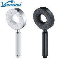 VOURUNA ABS Rain Hand Shower Round Black/White Shower Accessories 3 Functions Handheld Shower Head For Hotel Bathroom Home