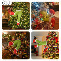 GTU ตุ๊กตาผ้ากำมะหยี่ตกแต่งคริสต์มาสคริสต์มาส Grinch หัว/แขน/ขาที่ตกแต่งยอดต้นคริสมาสต์ตุ๊กตา Totoro