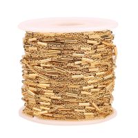 2 Meter Clip Beads Tube Stainless Steel Cross Gold Chain for DIY Cable Chain Necklaces Bracelets Jewelry Making Accessories