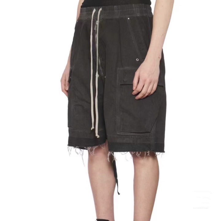 23SS Rick Jorts Shorts Y2k Streetwear for Men Ro Owens Anthracite Gray
