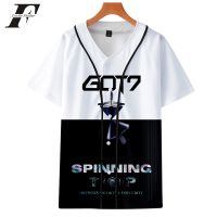 {High-end clothing} 2019ใหม่เสื้อผ้าเสื้อแจ็คเก็ตลำลองพิมพ์ลาย3D KPOP GOT7 Jackson เครื่องแบบเบสบอลแขนสั้นสำหรับผู้ชาย