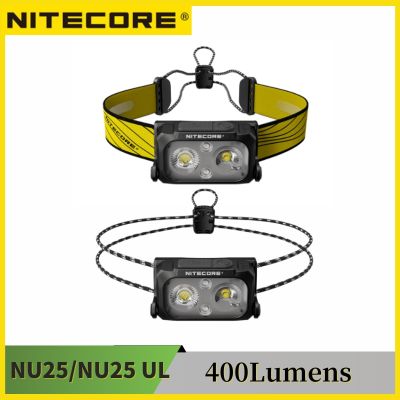 Original NITECORE NU25 Dual beam USB-C rechargeable Headlamp 400Lumens Built-in 650mAh Battery Spotlight Floodlight