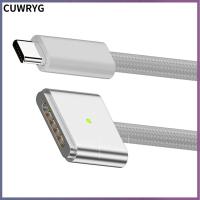 CUWRYG มืออาชีพอย่างมืออาชีพ แล็ปท็อป A2442 A2485 A2681 Pd 140W USB Type C ถึง MagSafe 3 แม่เหล็กแบบแม่เหล็ก ตัวแปลงสัญญาณ สายชาร์จไฟ