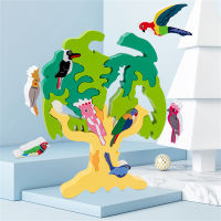Wooden DIY Bird Tree Puzzle Fun Large-particle Jenga Stacking Blocks Game Childrens Inligence Development Assembling Toys