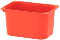 TROFAST Storage box, orange 42x30x23 cm + Lid, white20x28 cm (ทรูฟัสท์ กล่องเก็บของ, สีส้ม 42x30x23 ซม.+ฝากล่อง, ขาว 20x28 ซม.)