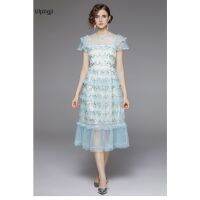 Light Luxury Heavy Embroidery Palace Style High Waist Slimming Temperament Cake Dress