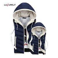 Lusumily Plus Size 4xl Winter Thicken Warm Vest Women 39;s Zipper Removable Hooded Cotton Gilet Femme Sleeveless Jacket Waistcoat