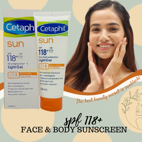 BEST CHOICE Cetaphil Sunblock SPF 118+ Light Gel Face & Body Sunscreen ...