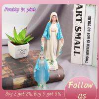 PRETTY IN PINK 1 4Pcs 2สีค่ะ รูปปั้น Virgin Mary พลาสติกทำจากพลาสติก คาทอลิกคาทอลิก พรหมจรรย์แฮนด์เมดมาดอนน่า เล็กๆน้อยๆ 15ซม. ค่ะ พระเยซูรูปปั้นแมรี่ เครื่องประดับเดสก์ท็อป