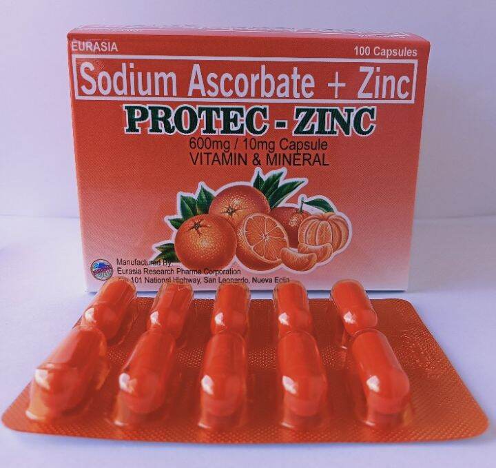 PROTECZINC Sodium Ascorbate + Zinc 100 Capsules/box Lazada PH