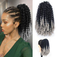 ผมสังเคราะห์ Bun Afro Kinky Curly Drawstring ผมหางม้าพัฟ Chignon สำหรับผู้หญิง Ombre คลิปสีใน Hairpieces Extension