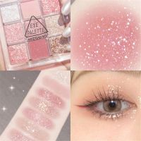 ❀ 9 Colors Pink Eyeshadow Palette Pearlescent Matte Earth Glitter Eye Shadows Palette Waterproof Korean Makeup Cosmetics