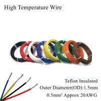 20AWG 0.5mm² High Temperature Wire PTFE FEP Insulation Cable Resistant Electronic Tin Silver Plated Copper Multi Core Line 0.5mm Wires Leads Adapters