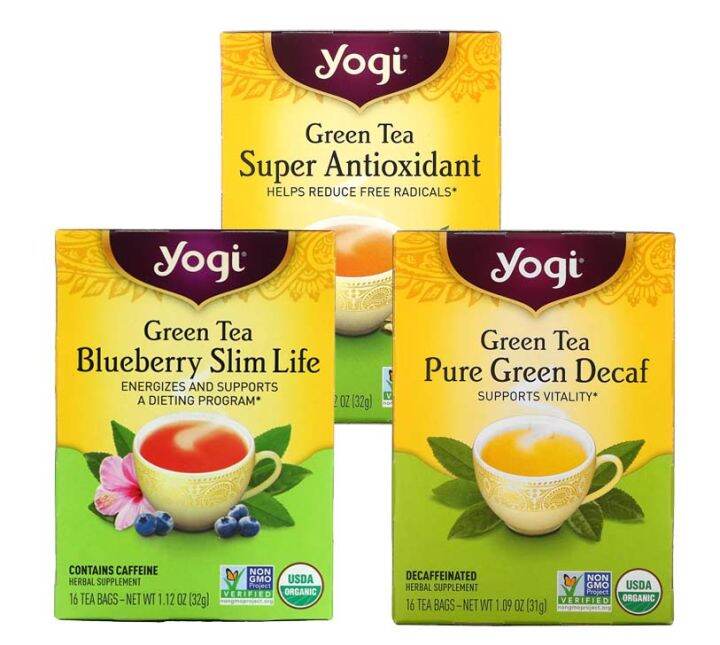 Yogi Tea Green Tea Super Antioxidant or Blueberry Slim or Pure Green
