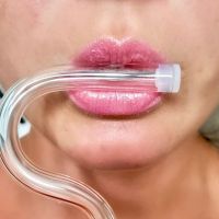 1/2PCS Anti Wrinkle Straw Reusable Glass Drinking Straw Anti-Aging Straw Flute Style Design For Engaging Lips Horizontally