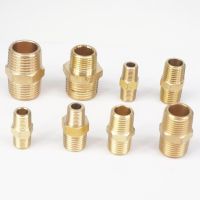 1/8 1/4 3/8 1/2 NPT Male Hex Nipple Reducer Reducing Brass Pipe Fitting Connector Adapter Max Pressure 229 PSI