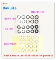 Baruile เลนส์กระจกกล้องถ่ายรูปด้านหลัง10เซ็ตสำหรับ Iphone 11 Pro Max 12 Pro Max แหวนป้องกันกล้องมองหลังสติกเกอร์3เมตรอะไหล่ทดแทนมีกาว