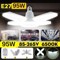 โปรโมชั่น+++ 95W หลอดไฟพัดลม หลอดไฟ LED ทรงใบพัดแบบกลม พับได้ Fan Blude LED ราคาถูก หลอด ไฟ หลอดไฟตกแต่ง หลอดไฟบ้าน หลอดไฟพลังแดด