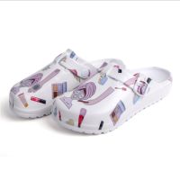 Surgical Slippers Floral Printed Doctor Nurse Dentist Waiter Workwear Cleaning Shoes Lab SPA Beauty Salon Shoes