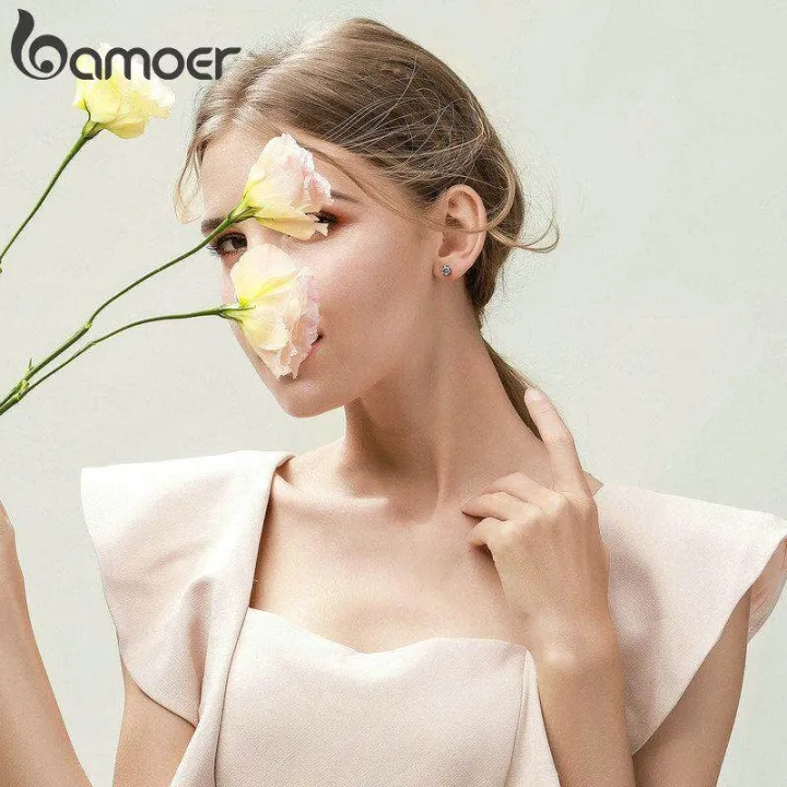 Bamoer จัดส่งฟรีที่มีคุณภาพสูง100 เงินแท้925เจ้าหญิงมงกุฎส่องสว่างเพชร ...