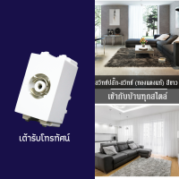 เต้ารับ เต้ารับโทรศัพท์ สีขาวกับ สีดำ (socket) แบรนด์ CTELECTRIC