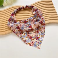 【YF】 Triangle Hair Scarf For Woman Summer Printed Floral Bandanans Accessories Headband Elastic Hiarband Headwrap