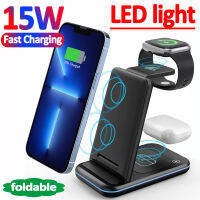 3 In 1 Wireless Charger Stand สำหรับ 14 13 12 11 XS XR X 8 8 7 Induction Fast Charging Dock Station