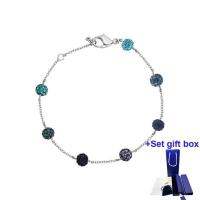 SWA High Quality Fashion Bracelet Blow Blow Bracelet Blue Purple Crystal Ball Exquisite Gift Box Free Shipping