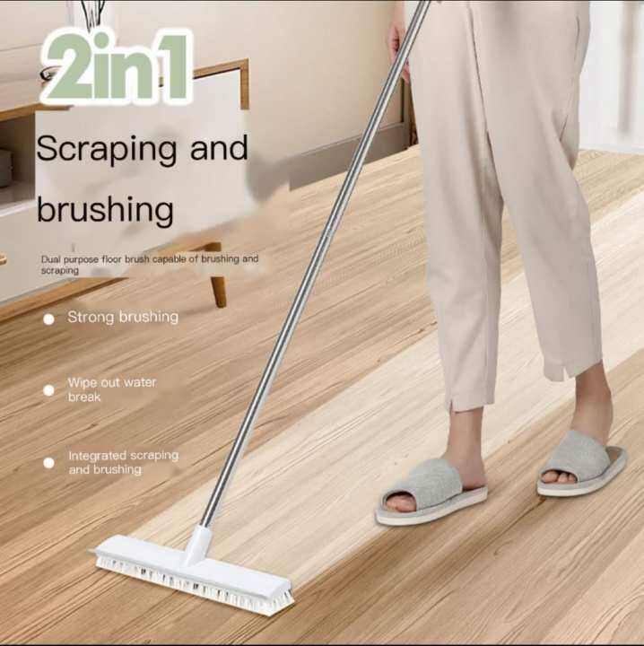 Floor Scrub Brush Stiff Bristles Stainless Steel Long Handle Lazada PH