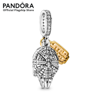 Pandora Silver Star Wars Millennium Falcon sterling silver and Shine dangle with clear cubic zirconia เครื่องประดับ   จี้ชาร์ม ชาร์มสีทอง สีทอง ชาร์มทอง ทอง ชาร์มสร้อยข้อมือ ชาร์มแพนดอร่า แพนดอร่า