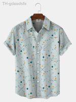 ☽ Hawaiian Mens Shirts Short Sleeve Pattern Oversized Baggy Men Luxury Clothing