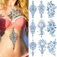 hot【DT】 8pcs/lot juice ink tattoo fake waterproof floral temporary tattoos breast hip thigh body art long lasting