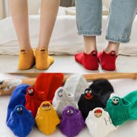 【hot sale】☎ D19 Funny Interesting Women Heelpiece Eye Emoji Cotton Ankle Socks