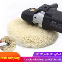 8 Car Polishing Pad Thick Double Sided Wool Buffing Pads with 5/8 -11 Thread Extender Bolt Adapter for Polishing Cutting