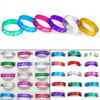 Wholesale 50pcs lots Band Rings Fashion Charm Jewelry Men Women Mix Colored Aluminum ring Size 17-19mm Drop Ship Adhesives Tape