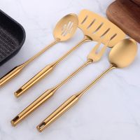 1PC Stainless Steel Cooking Tools Set Gold Soup Ladle Spoon Slotted Shovel Turner Cooking Utensils Spatula Strainer Pasta Server