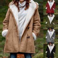 【CW】 Size Coat Sleeve Horn Buckle Overcoat Hooded Warm Coats Ropa Mujer Invierno L3