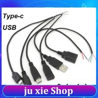 JuXie store 2-pin 4-pin wire Line Micro USB diy 2.0 Male to Female Type-C c Charger Wire Power Supply Connector Extension repairing Cable