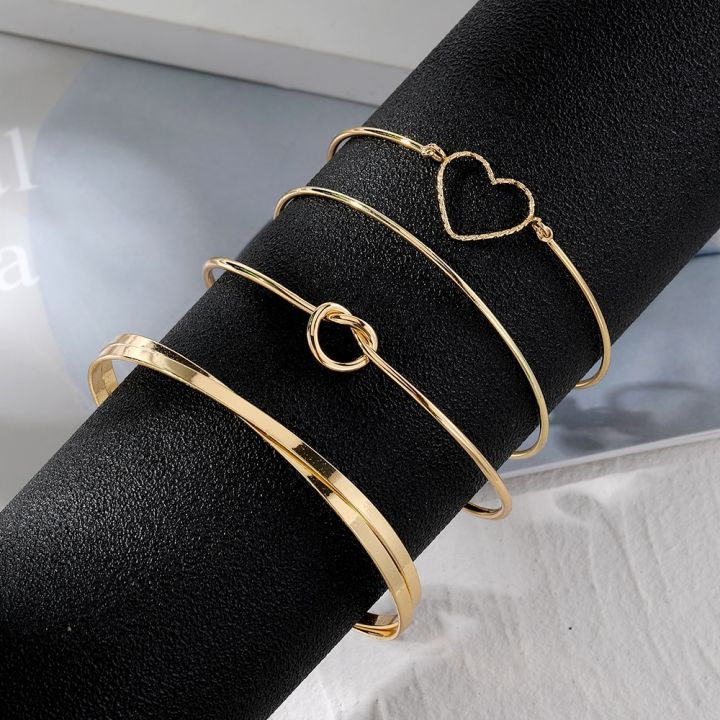 iparam-fashion-heart-cross-bracelet-for-women-punk-gold-color-open-mouthed-bangle-set-trendy-jewelry-gifts-accessories