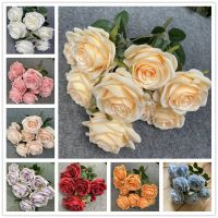Artificial Roses Flower Bouquets Wedding Garden Decoration Living Room Home Decor Photo Photography Props Pink Fake Flowers