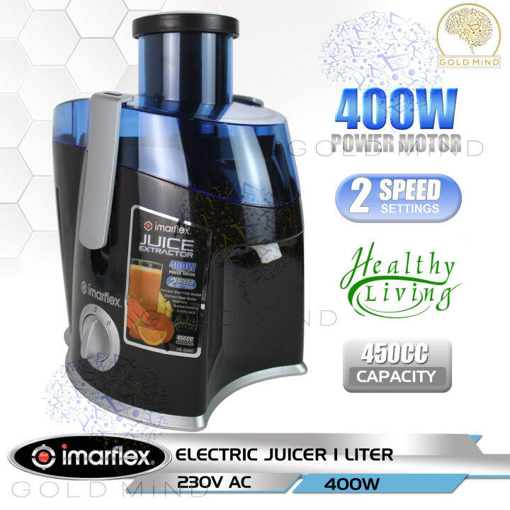 Imarflex Juicer Electric Juicer 1L Juice Extractor / 4500 cc / 2 Speed Setting / 400 watts