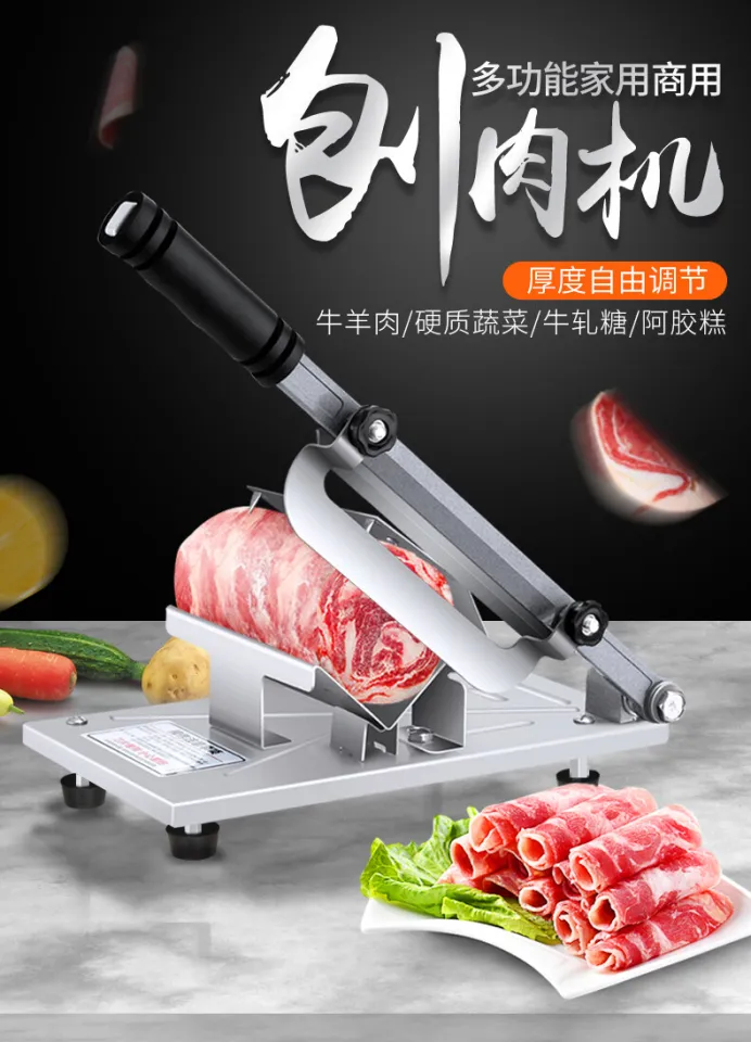 1pc Manual Frozen Meat Slicer, Upgraded Stainless Steel Meat Cutter Beef  Mutton Roll Food Slicer Slicing Machine for Home Cooking of Hot Pot Shabu  Shabu Korean BBQ