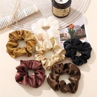 【YF】 Women Silk Scrunchie Elastic Handmade Multicolor Hair Band Ponytail Holder Headband Accessories 1PC Satin Solid Color