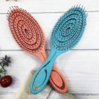 △❆☇ Mint Green Biodegradable Detangling Hairbrush Soft Vent Wet Lightly Pull No Harm Hair Eco Friendly Antistatic Massage Hair Brush