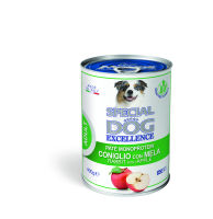 Monge Special Dog Fruit Pate อาหารสุนัขแบบกระป๋อง สูตรเกรนฟรี โมโนโปรตีน 400 กรัม กระต่าย+แอปเปิล 12 กระป๋อง