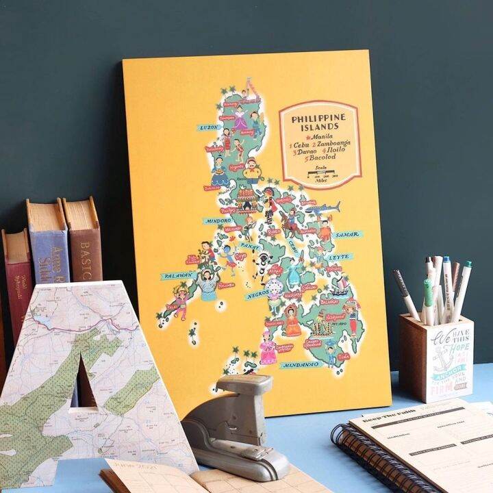 Papemelroti Philippine Map Decoposter Home Wall Decor Philippine