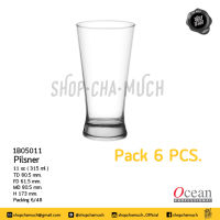 แก้วเบียร์ Pilsner 315 มล. 11 ออนซ์ กว้าง 80.5 มม. สูง 173 มม. แก้วใส Ocean 1B05011 - แพ็ก 6 ใบ