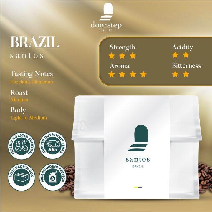 coffee DOORSTEP Brazil Bourbon Santos Single Origin 1 Arabica Coffee
